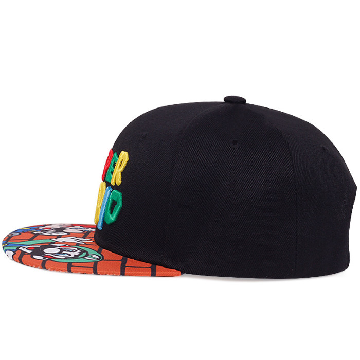 Super Mary Mario Cartoon Embroidered Alphabet baseball cap Hip Hop Hat Street Casual Outdoor Shade Flat Brim hat