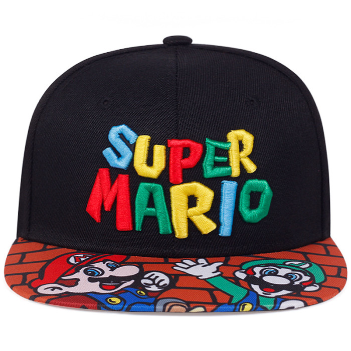 Super Mary Mario Cartoon Embroidered Alphabet baseball cap Hip Hop Hat Street Casual Outdoor Shade Flat Brim hat