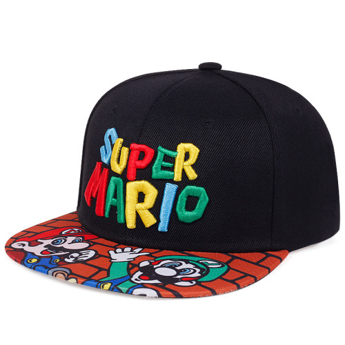 Super Mary Mario Cartoon Embroidered Alphabet baseball cap Hip Hop Hat Street Casual Outdoor Shade Flat Brim hat