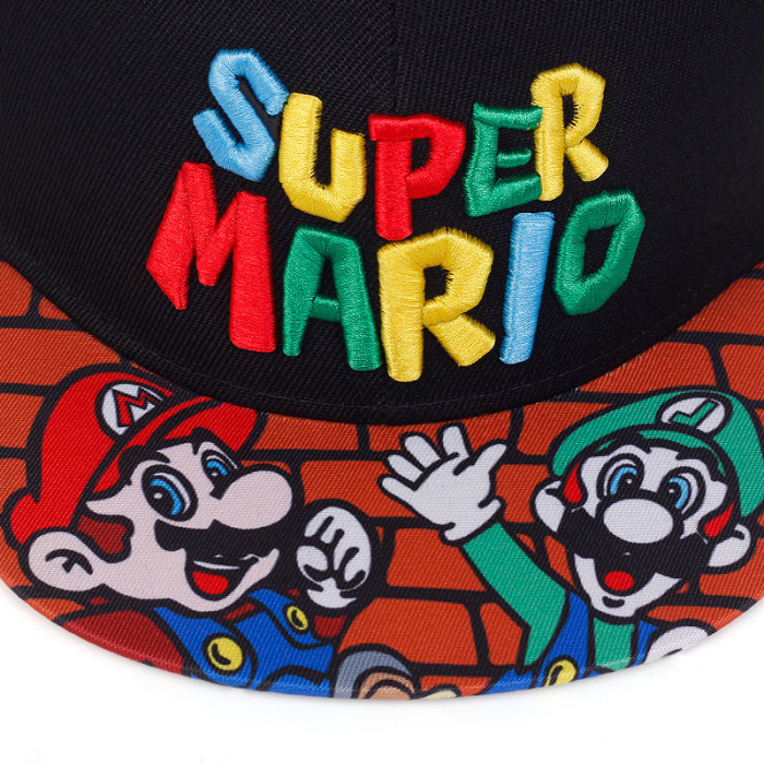 Super Mary Mario Cartoon Embroidered Alphabet baseball cap Hip Hop Hat Street Casual Outdoor Shade Flat Brim hat