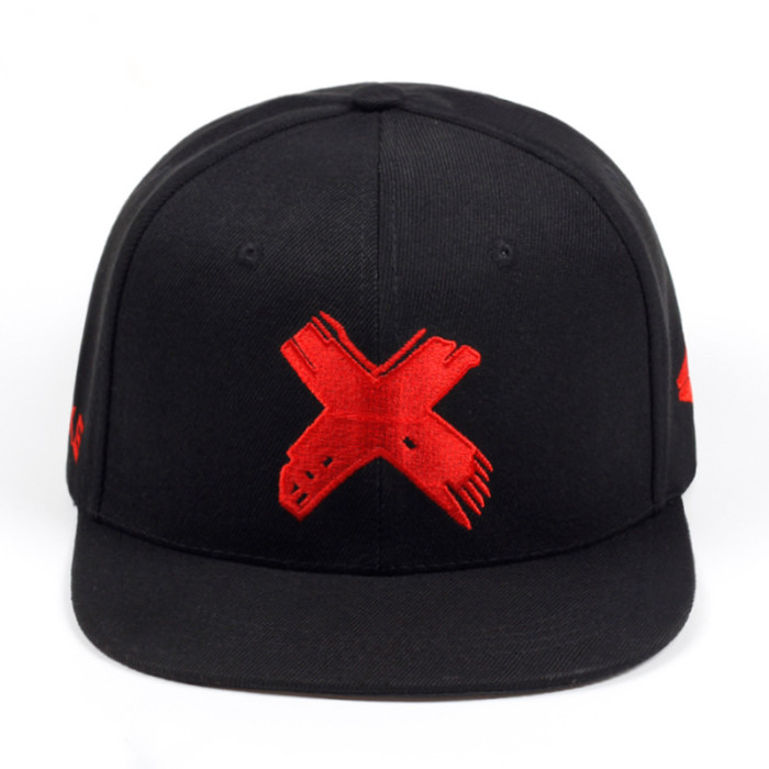 X letter adult flat edge sun shading men's and women's hip hop mesh cotton snapback baseball cap hat