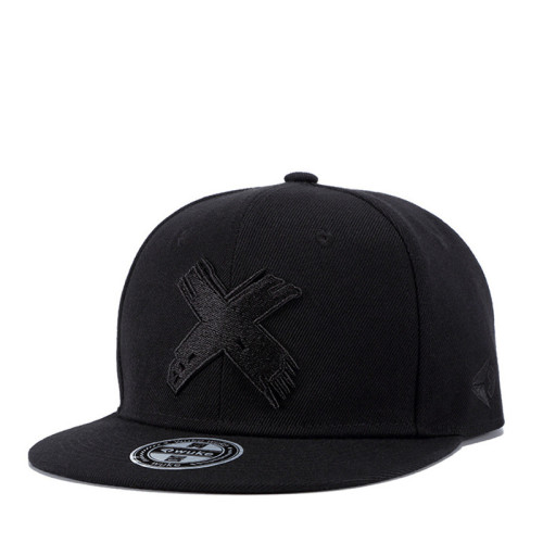 X letter adult flat edge sun shading men's and women's hip hop mesh cotton snapback baseball cap hat