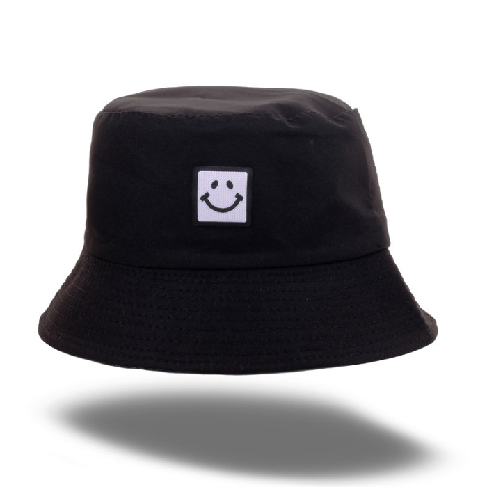 Custom Smile Emoji Embroidered Reversible Double Sided Fisherman Bucket Hat