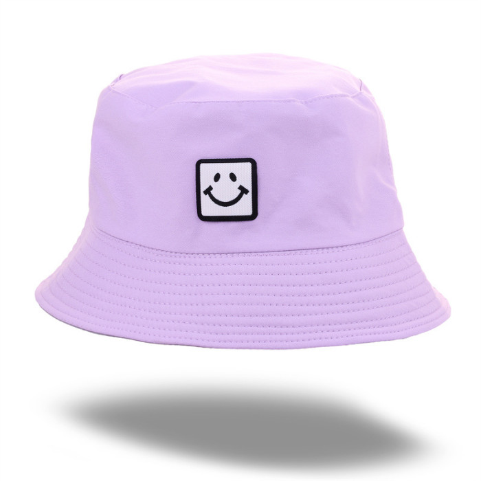 Custom Smile Emoji Embroidered Reversible Double Sided Fisherman Bucket Hat