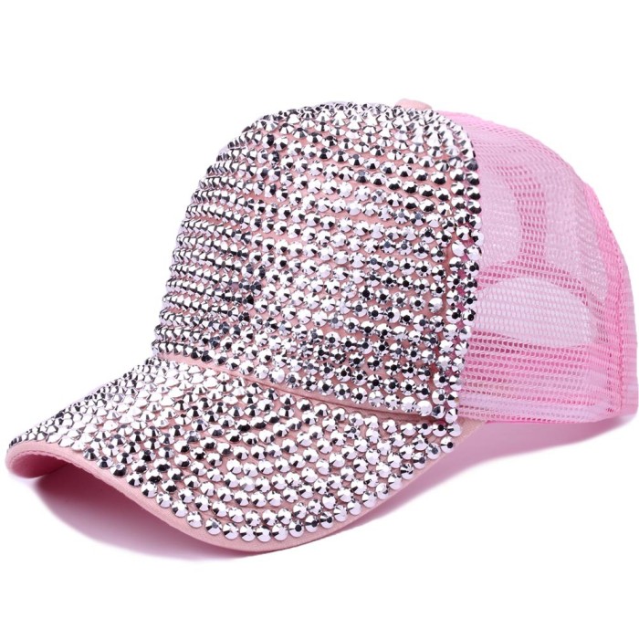 Rhinestone Hats Luxury Baseball Cap Bling Diamond Cap Swag Girl Snap Back Spring Summer Sun Sports Caps