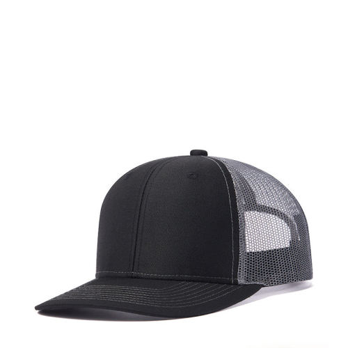Wholesale Custom 3D Embroidery Fitted Caps Men Trucker Caps 6 Panel Blank Cotton Mesh Snapback Cap Trucker Hat With Custom Logo