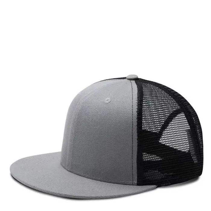 Classic Sublimation Customize Logo Blank Trucker Hats Flat Brim Mesh Sports Casual Caps Plain Snapback Trucker Caps For Men