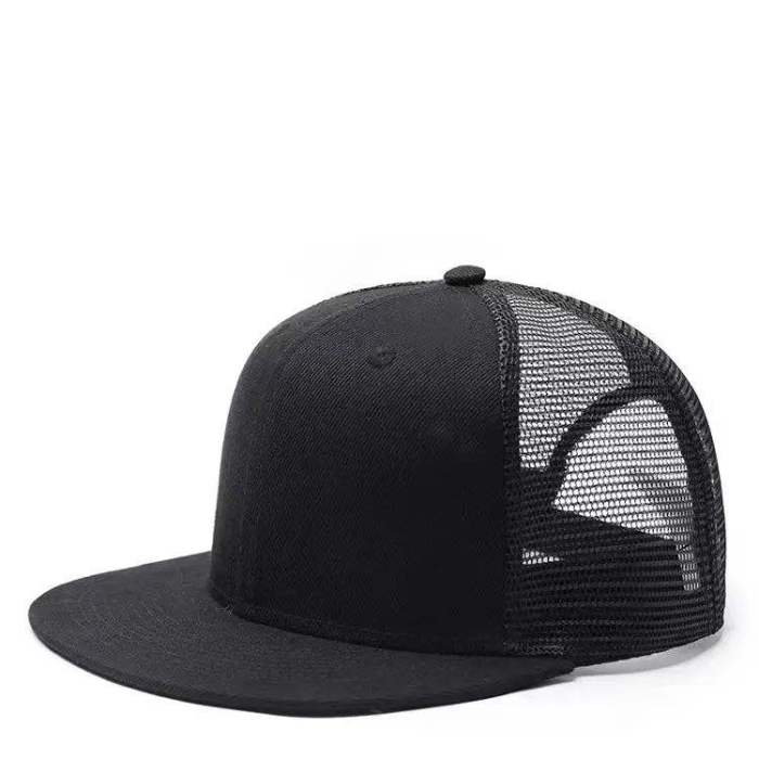 Classic Sublimation Customize Logo Blank Trucker Hats Flat Brim Mesh Sports Casual Caps Plain Snapback Trucker Caps For Men