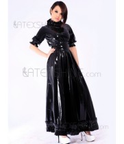 Vintage Black Middle Sleeves Latex Dress