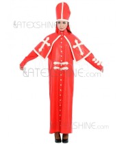 Stylish Red Nun Latex Long Dress