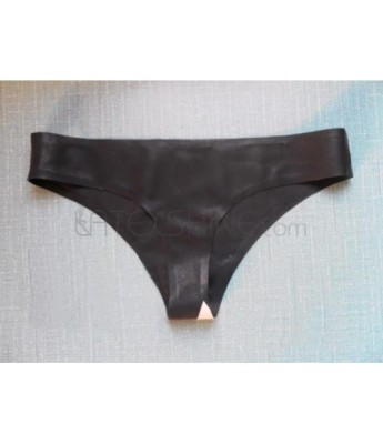 Black Womens Sexy Latex Underwear With Flamelike Print