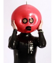 Red Inflatable Latex Hood Mask Fetish