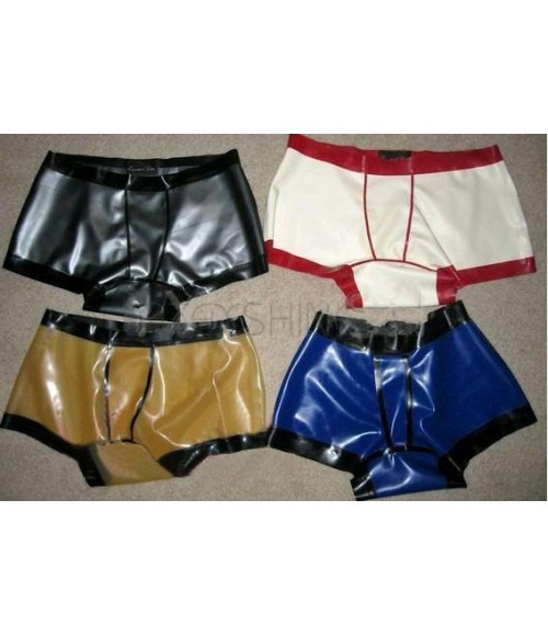 Cheap Sexy Mens Latex Underwear with Stripes Print