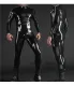 Classical Sexy Black Latex Catsuit for Men Shoulder Zippers