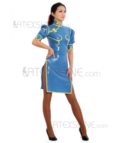 Multi Color Unisex Cheongsam Style Latex Dress