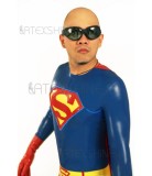 Blue Red Superman Latex Costume