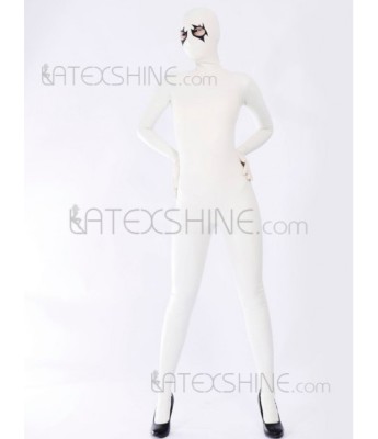 Unique White Unisex Bodysuit Latex Catsuits