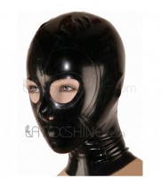 Open Eyes Sexy Black Latex Hood with Nose Holes