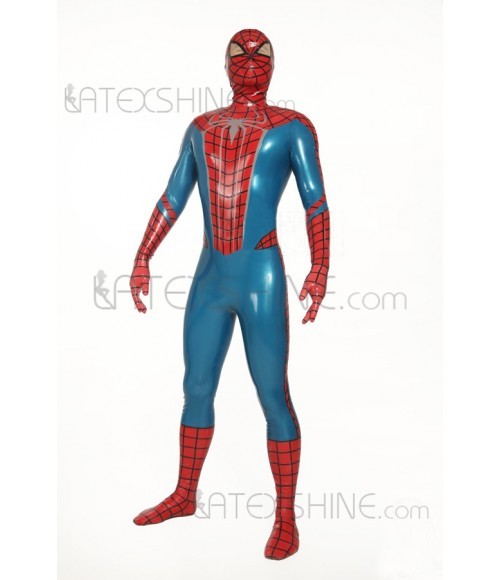 Blue Red Classic Latex Spiderman Suit