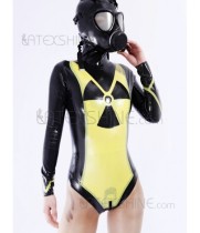 Multi Color Unisex Oxygen Mask Shaping Latex Catsuit