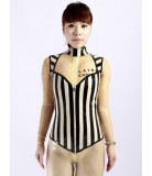 Sexy Latex Corset with Black Stripes