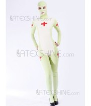 White Doctor Pattern Unisex Bodysuit Latex Catsuits