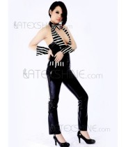 Shaping Multi Color Stripped Unisex Latex Catsuit