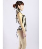 Sexy Latex Corset with Black Stripes