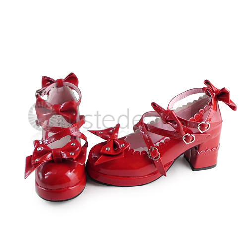 Sweet Red PU Lolita Shoes