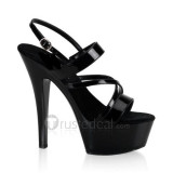 Slick-Surfaced Leather Upper High Heel Open-toes Platform Sexy Sandals(99-82)
