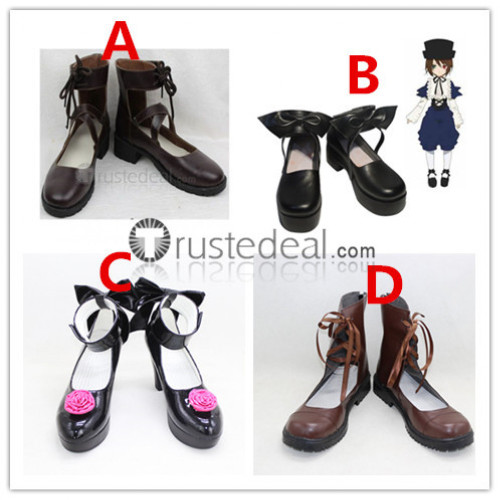 Rozen Maiden Souseiseki Shinku Black Brown Cosplay Shoes Boots