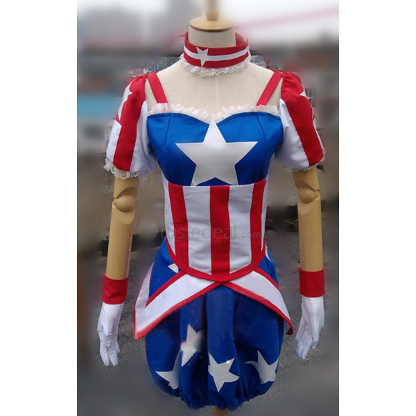 The Avengers Captain America Genderbend Cosplay Costume