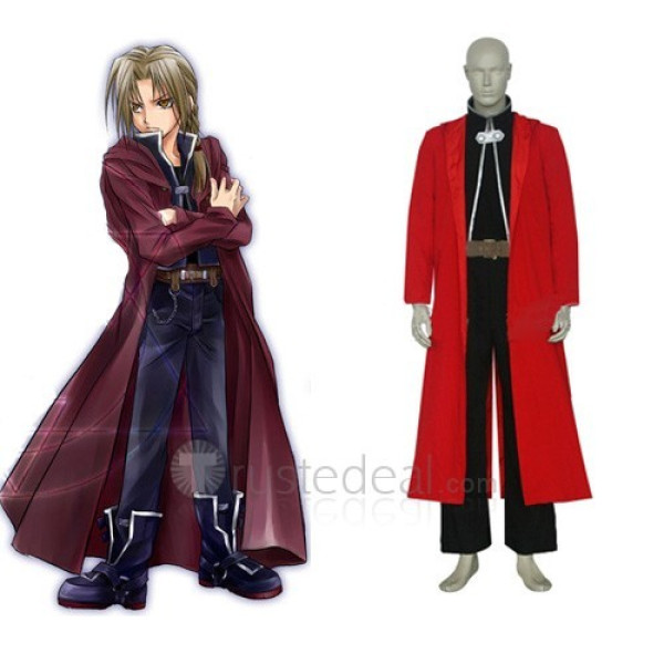 FullMetal Alchemist Edward Elric Red Coat Cosplay Costume