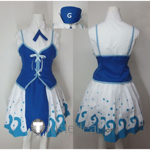 Fairy Tail Juvia Lockser Blue White Cosplay Costume