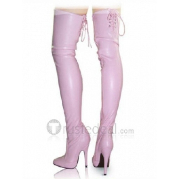 Patent Leather Upper High Heel Thigh-Length Closed-toes Sexy Boots(LC-720)