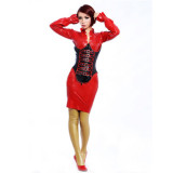 Elegant Red Latex Dress