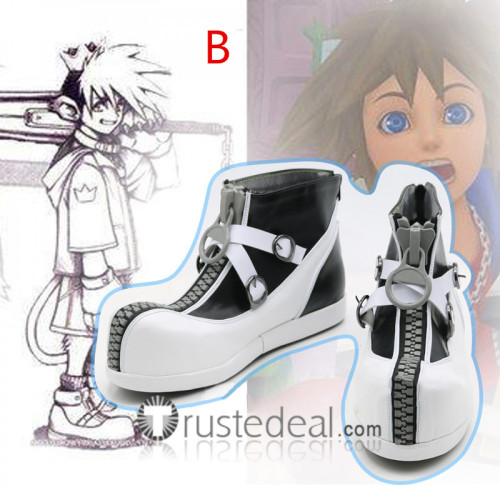 Kingdom HeartsII Sora Yellow Black Cosplay Boots Shoes