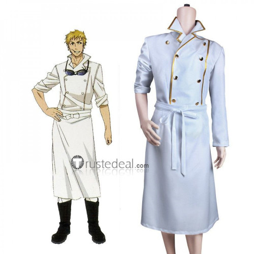 Black Butler Kuroshitsuji Baldroy Baldo Bard Chef White Coat Cosplay Costume