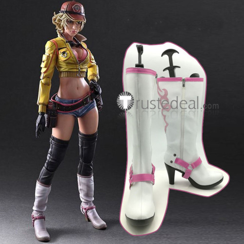 Final Fantasy 15 Cindy Aurum White Cosplay Boots Shoes
