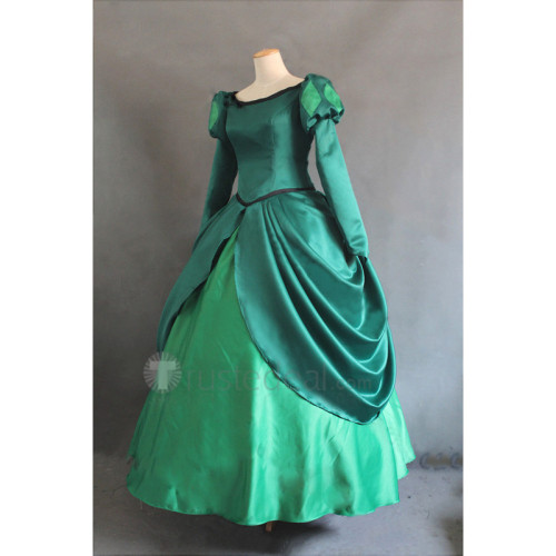 The Little Mermaid Disney Princess Ariel Green Dress Cosplay Costume