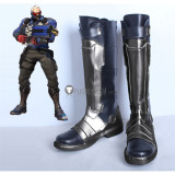 Overwatch Soldier: 76 Jack Morrison Silver Black Cosplay Boots Shoes