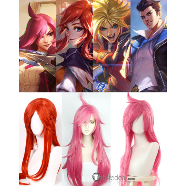 League of Legends LOL New SKin Battle Academia Ezreal Lux Katarina Jayce Cosplay Wigs