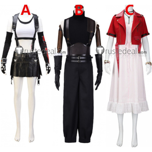 Final Fantasy VII Remake Cloud Strife Tifa Aerith Black Cosplay Costumes