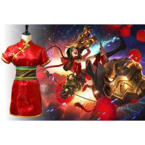 League of Legends Firecracker Jinx Red Cheongsam Cosplay Costume