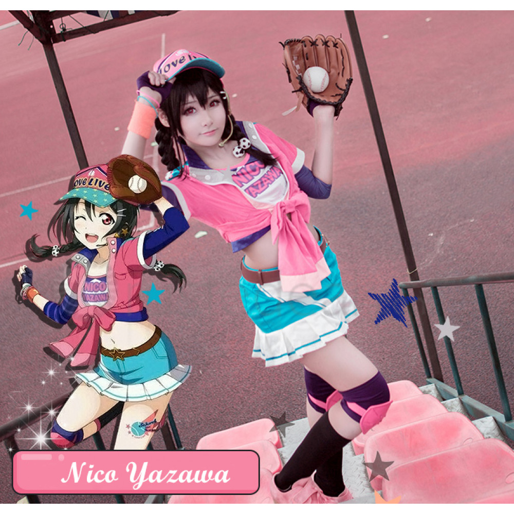 Love Live SR Baseball Nico Yazawa Cosplay Costume