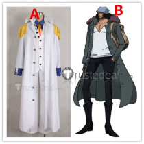 One Piece Kuzan Aokiji White Green Cosplay Costumes