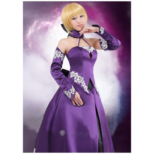 Fate Stay Night Saber Purple Cosplay Costume