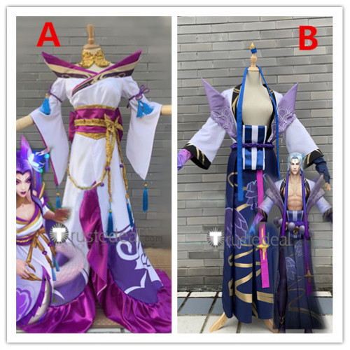 League of Legends LOL Spirit Blossom Cassiopeia Yone Purple Blue Cosplay Costumes