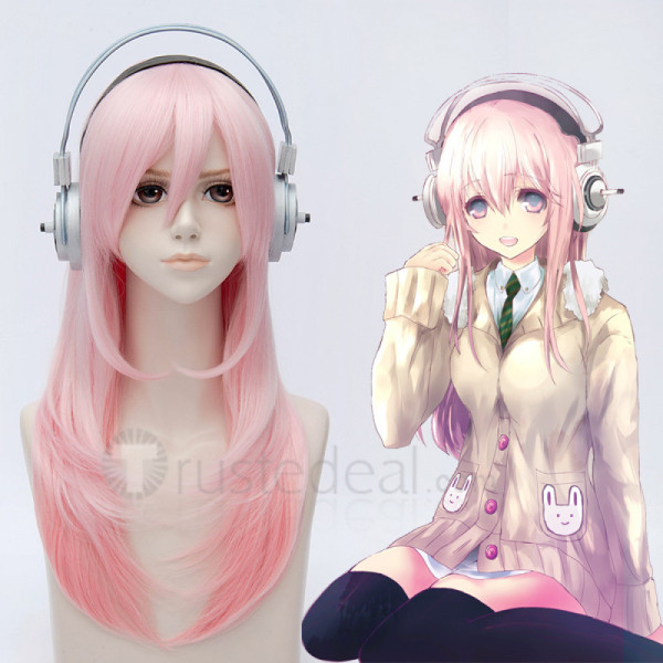 Super Sonico Sonico Pink Cosplay Wig