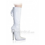 Patent Leather Upper High Heel Leg-Length Closed-toes Sexy Boots(13452B)
